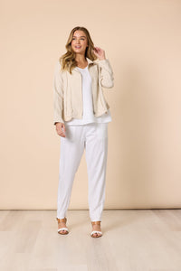 GORDON SMITH_LINO TAPERED LEG PANT WHITE _ LINO TAPERED LEG PANT WHITE _ Ebony Boutique NZ