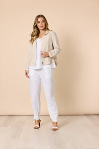 GORDON SMITH_LINO TAPERED LEG PANT WHITE _ LINO TAPERED LEG PANT WHITE _ Ebony Boutique NZ