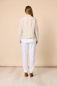 GORDON SMITH_LINO TAPERED LEG PANT WHITE _ LINO TAPERED LEG PANT WHITE _ Ebony Boutique NZ