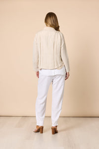 GORDON SMITH_LINO TAPERED LEG PANT WHITE _ LINO TAPERED LEG PANT WHITE _ Ebony Boutique NZ