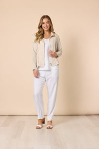 GORDON SMITH_LINO TAPERED LEG PANT WHITE _ LINO TAPERED LEG PANT WHITE _ Ebony Boutique NZ
