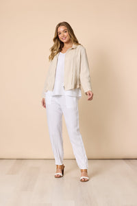 GORDON SMITH_LINO TAPERED LEG PANT WHITE _ LINO TAPERED LEG PANT WHITE _ Ebony Boutique NZ