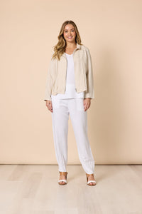 GORDON SMITH_LINO TAPERED LEG PANT WHITE _ LINO TAPERED LEG PANT WHITE _ Ebony Boutique NZ