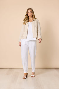 GORDON SMITH_LINO TAPERED LEG PANT WHITE _ LINO TAPERED LEG PANT WHITE _ Ebony Boutique NZ