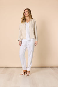 GORDON SMITH_LINO TAPERED LEG PANT WHITE _ LINO TAPERED LEG PANT WHITE _ Ebony Boutique NZ