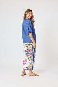 GORDON SMITH_LINO V NECK TOP SARDINIA BLUE _ LINO V NECK TOP SARDINIA BLUE _ Ebony Boutique NZ