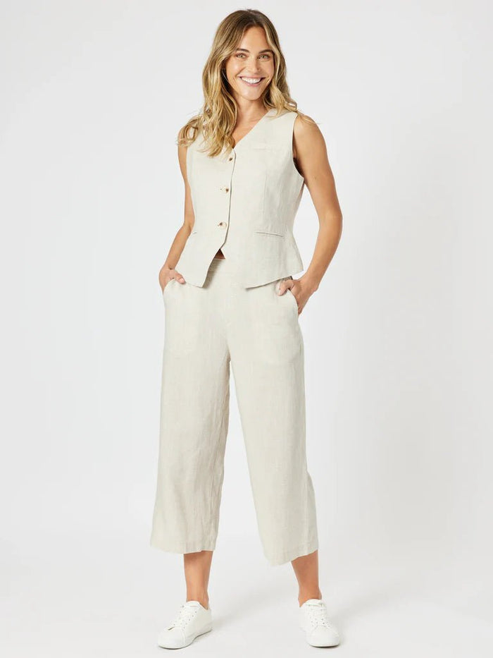 GORDON SMITH_LINO WIDE LEG PANT NATURAL _ LINO WIDE LEG PANT NATURAL _ Ebony Boutique NZ