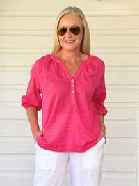 GORDON SMITH_MYKONOS CHECK SHIRT PEONY _ MYKONOS CHECK SHIRT PEONY _ Ebony Boutique NZ