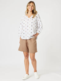 GORDON SMITH_RATTAN EMBROIDERED TOP _ RATTAN EMBROIDERED TOP _ Ebony Boutique NZ