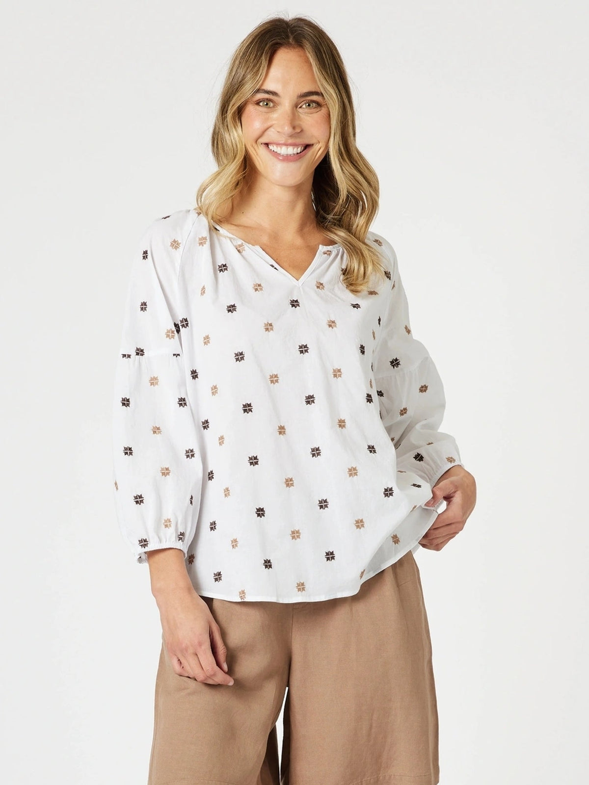 GORDON SMITH_RATTAN EMBROIDERED TOP _ RATTAN EMBROIDERED TOP _ Ebony Boutique NZ