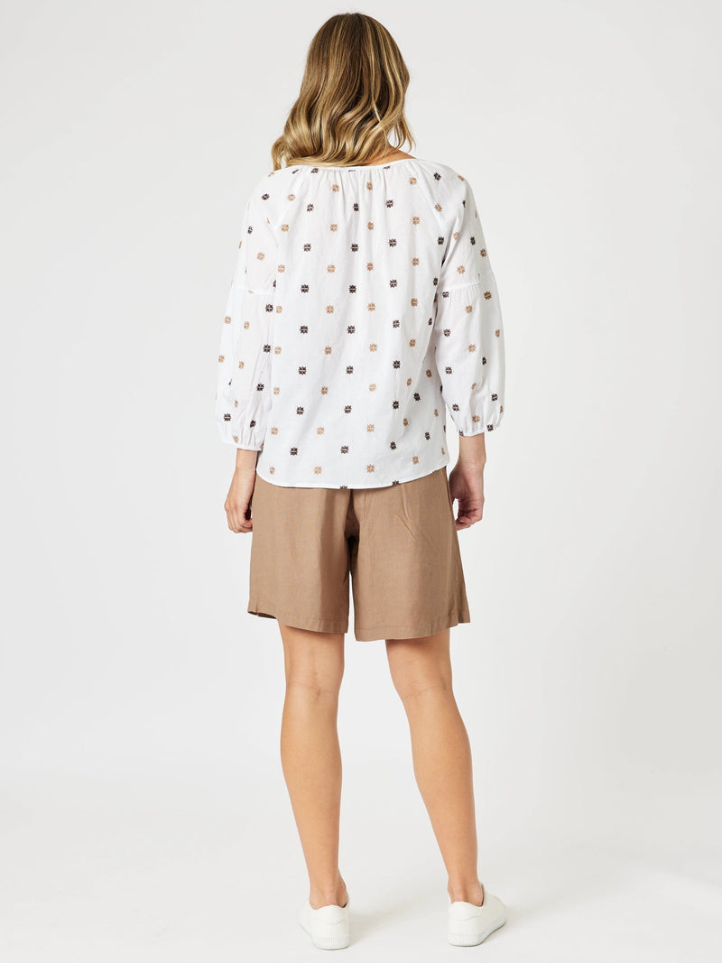 GORDON SMITH_RATTAN EMBROIDERED TOP _ RATTAN EMBROIDERED TOP _ Ebony Boutique NZ