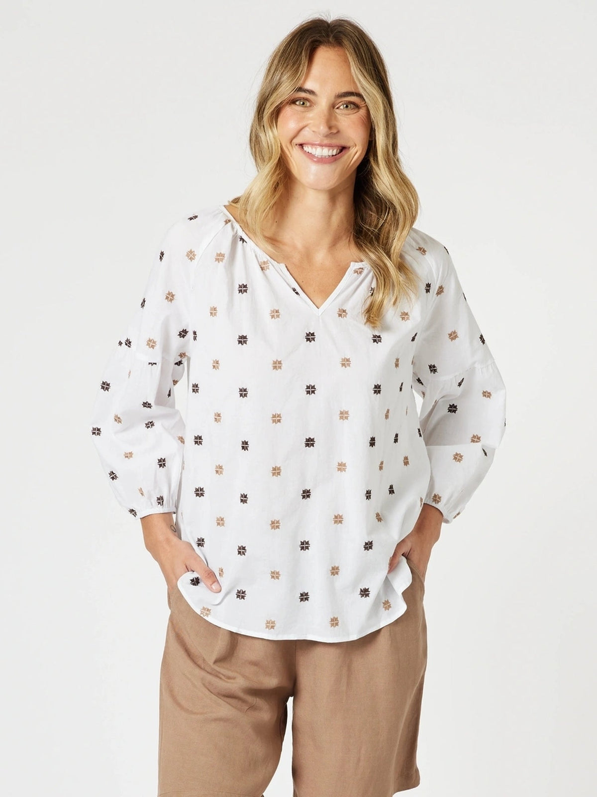 GORDON SMITH_RATTAN EMBROIDERED TOP _ RATTAN EMBROIDERED TOP _ Ebony Boutique NZ