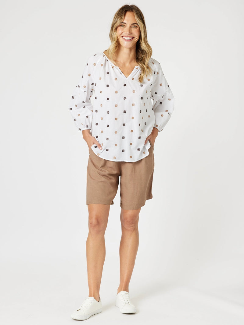 GORDON SMITH_RATTAN EMBROIDERED TOP _ RATTAN EMBROIDERED TOP _ Ebony Boutique NZ