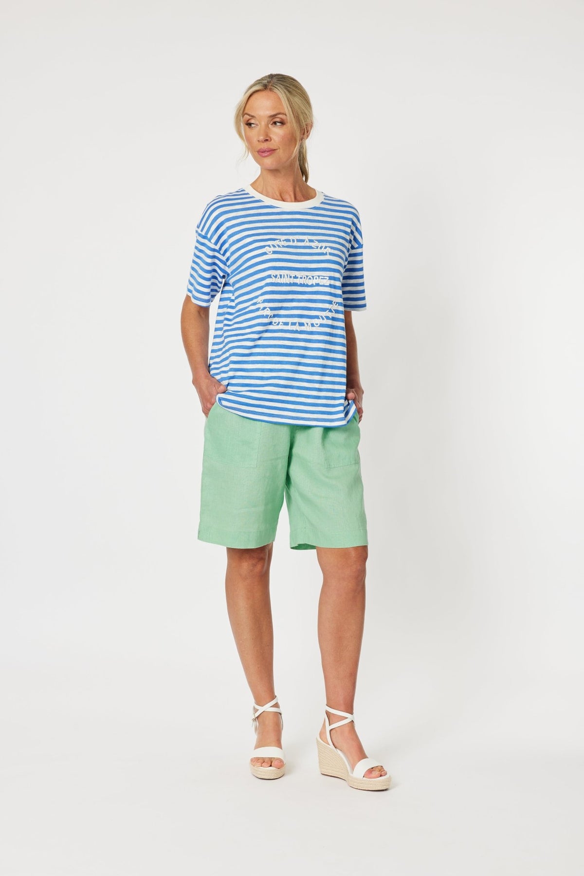 GORDON SMITH_SAINT TROPEZ STRIPE TEE _ SAINT TROPEZ STRIPE TEE _ Ebony Boutique NZ