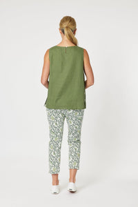 GORDON SMITH_SARA SIDE BUTTON CAMI KHAKI _ SARA SIDE BUTTON CAMI KHAKI _ Ebony Boutique NZ