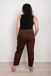 GORDON SMITH_SARAH RIB WAIST LINEN PANT _ SARAH RIB WAIST LINEN PANT _ Ebony Boutique NZ