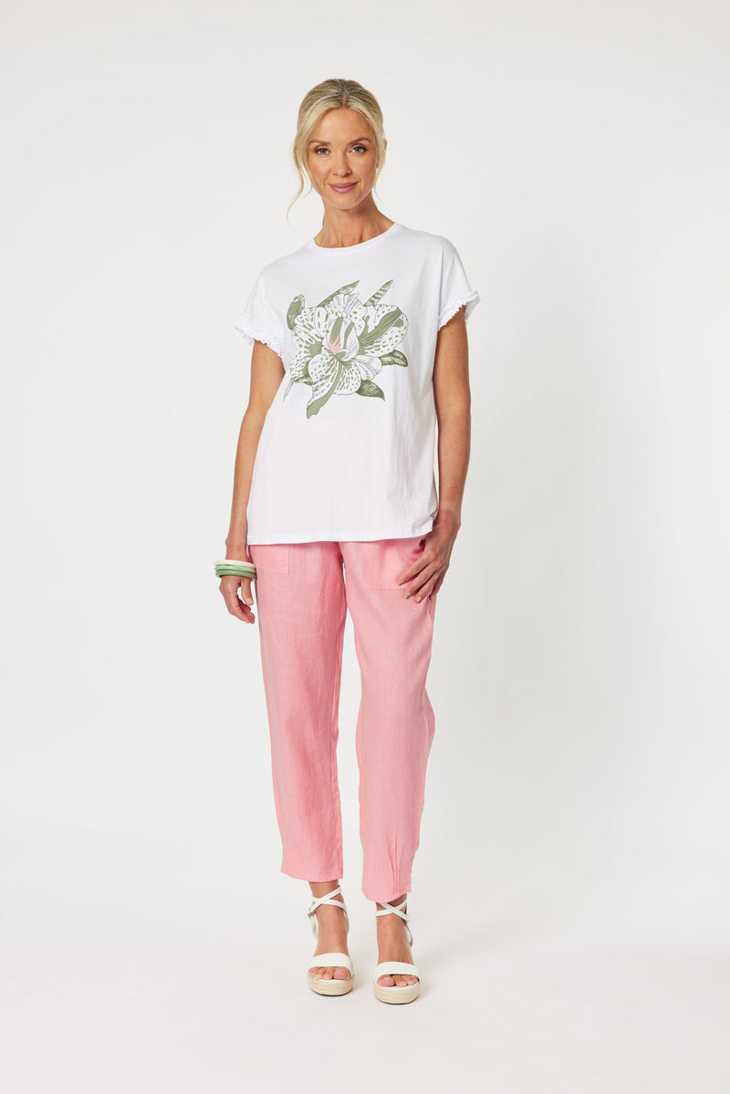 GORDON SMITH_SARAH RIB WASIT LINEN PANT _ SARAH RIB WASIT LINEN PANT _ Ebony Boutique NZ