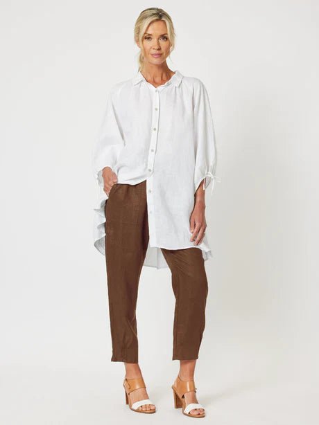 GORDON SMITH_SARAH RIB WASIT LINEN PANT _ SARAH RIB WASIT LINEN PANT _ Ebony Boutique NZ