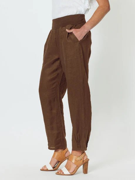 GORDON SMITH_SARAH RIB WASIT LINEN PANT _ SARAH RIB WASIT LINEN PANT _ Ebony Boutique NZ