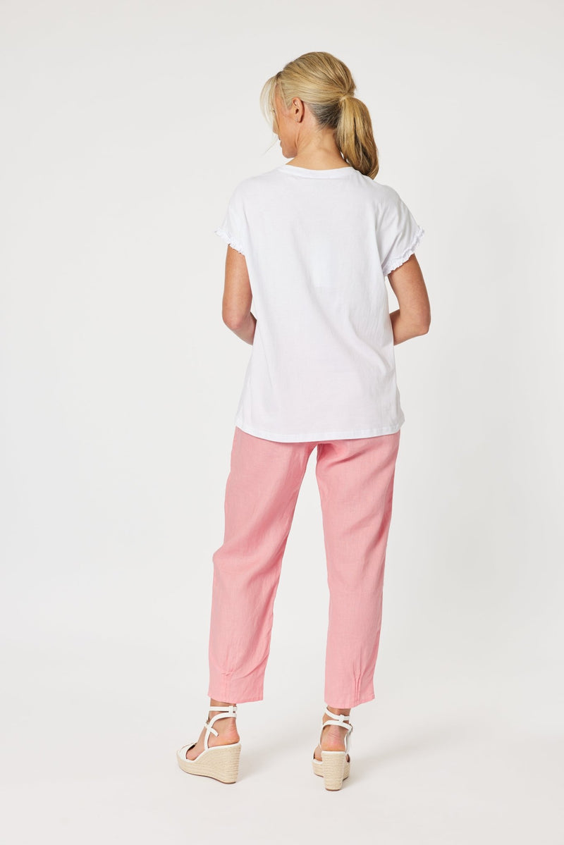 GORDON SMITH_SARAH RIB WASIT LINEN PANT _ SARAH RIB WASIT LINEN PANT _ Ebony Boutique NZ