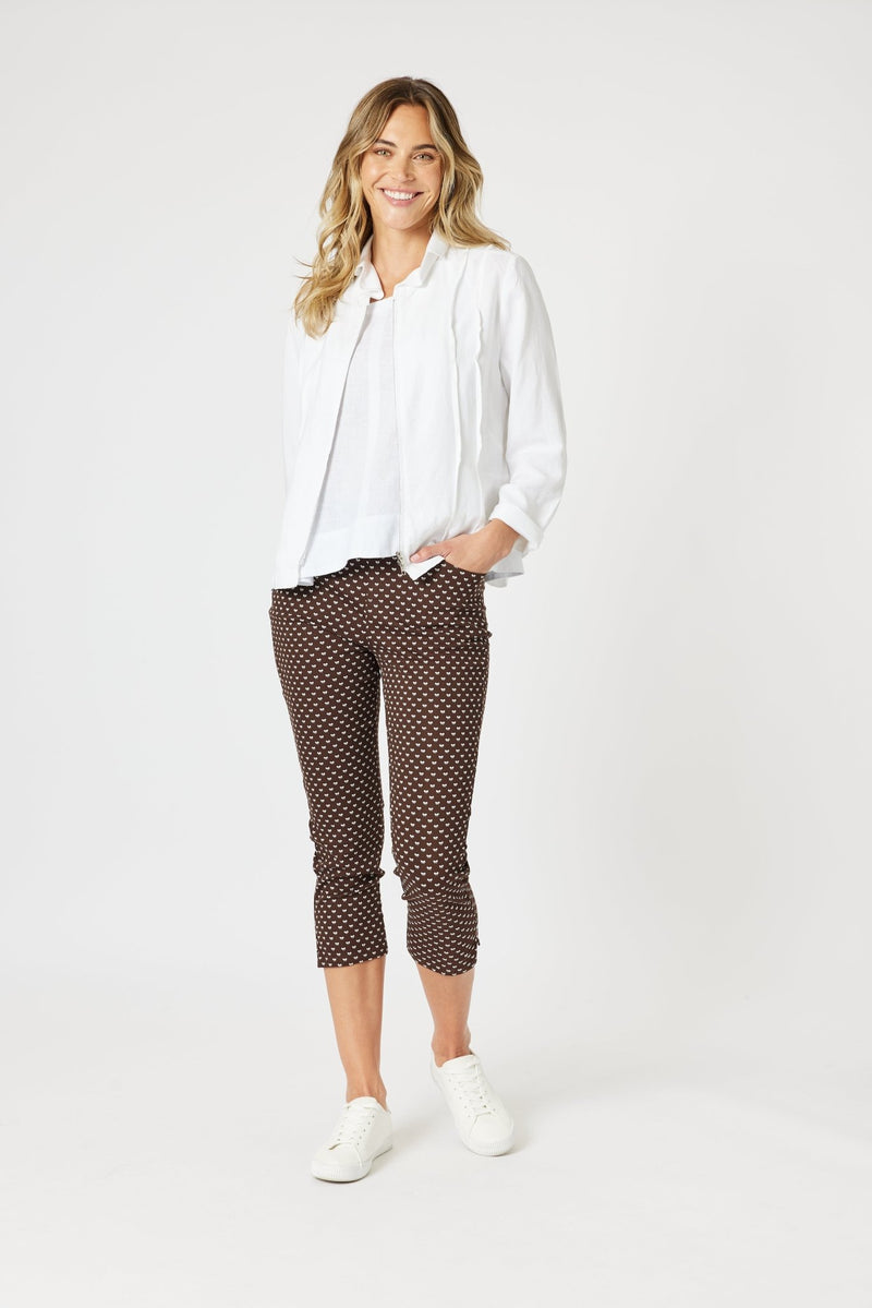 GORDON SMITH_SMALL BOW PANT KOKO/WHITE _ SMALL BOW PANT KOKO/WHITE _ Ebony Boutique NZ