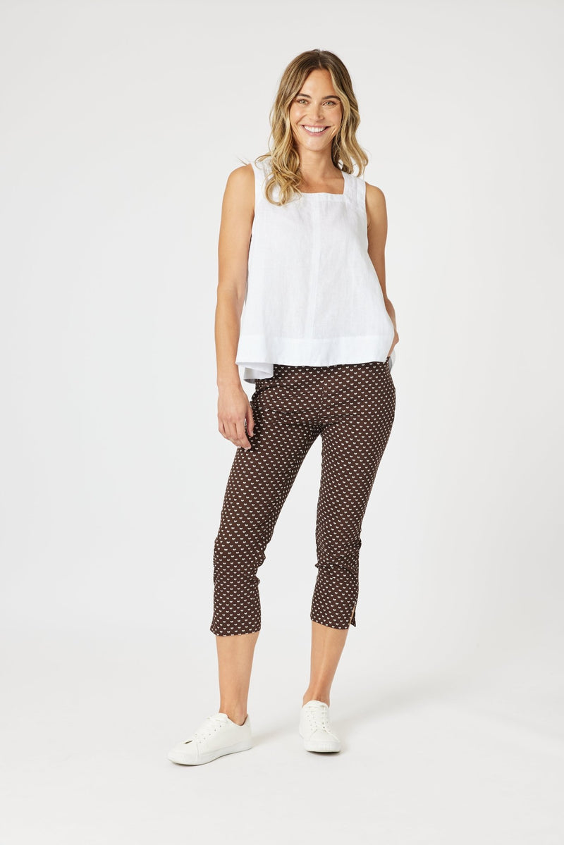 GORDON SMITH_SMALL BOW PANT KOKO/WHITE _ SMALL BOW PANT KOKO/WHITE _ Ebony Boutique NZ