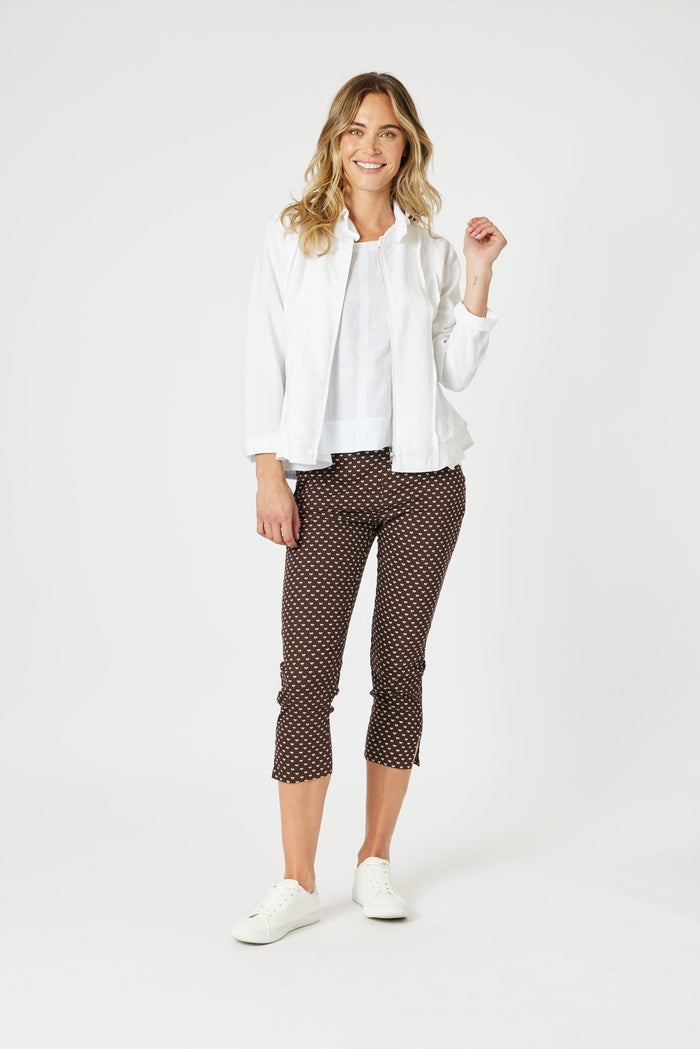 GORDON SMITH_SMALL BOW PANT KOKO/WHITE _ SMALL BOW PANT KOKO/WHITE _ Ebony Boutique NZ
