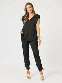 HAMMOCK AND VINE_TRAVELLER LUXE SIDE TIE PANT BLACK _ TRAVELLER LUXE SIDE TIE PANT BLACK _ Ebony Boutique NZ