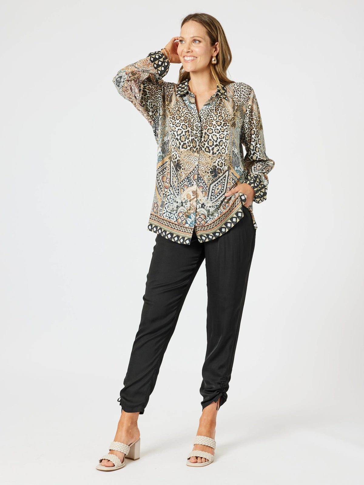 HAMMOCK AND VINE_TRAVELLER LUXE SIDE TIE PANT BLACK _ TRAVELLER LUXE SIDE TIE PANT BLACK _ Ebony Boutique NZ