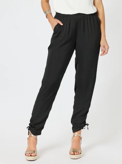 HAMMOCK AND VINE_TRAVELLER LUXE SIDE TIE PANT BLACK _ TRAVELLER LUXE SIDE TIE PANT BLACK _ Ebony Boutique NZ