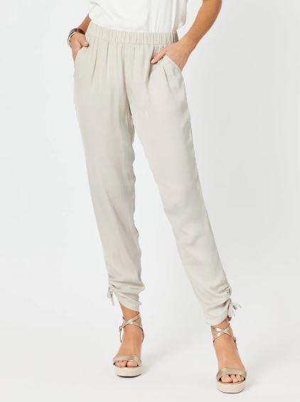 HAMMOCK AND VINE_TRAVELLER LUXE SIDE TIE PANT CHAMPAGNE _ TRAVELLER LUXE SIDE TIE PANT CHAMPAGNE _ Ebony Boutique NZ