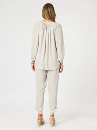 HAMMOCK AND VINE_TRAVELLER LUXE SIDE TIE PANT CHAMPAGNE _ TRAVELLER LUXE SIDE TIE PANT CHAMPAGNE _ Ebony Boutique NZ