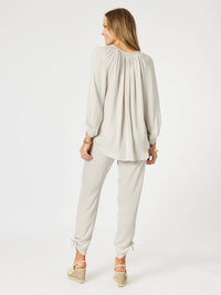 HAMMOCK AND VINE_TRAVELLER LUXE SIDE TIE PANT CHAMPAGNE _ TRAVELLER LUXE SIDE TIE PANT CHAMPAGNE _ Ebony Boutique NZ