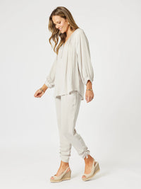 HAMMOCK AND VINE_TRAVELLER LUXE SIDE TIE PANT CHAMPAGNE _ TRAVELLER LUXE SIDE TIE PANT CHAMPAGNE _ Ebony Boutique NZ