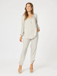 HAMMOCK AND VINE_TRAVELLER LUXE SIDE TIE PANT CHAMPAGNE _ TRAVELLER LUXE SIDE TIE PANT CHAMPAGNE _ Ebony Boutique NZ