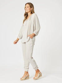 HAMMOCK AND VINE_TRAVELLER LUXE SIDE TIE PANT CHAMPAGNE _ TRAVELLER LUXE SIDE TIE PANT CHAMPAGNE _ Ebony Boutique NZ