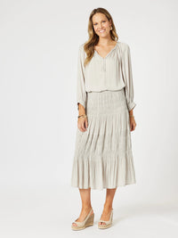 HAMMOCK AND VINE_TRAVELLER LUXE SKIRT CHAMPAGNE _ TRAVELLER LUXE SKIRT CHAMPAGNE _ Ebony Boutique NZ