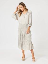HAMMOCK AND VINE_TRAVELLER LUXE SKIRT CHAMPAGNE _ TRAVELLER LUXE SKIRT CHAMPAGNE _ Ebony Boutique NZ