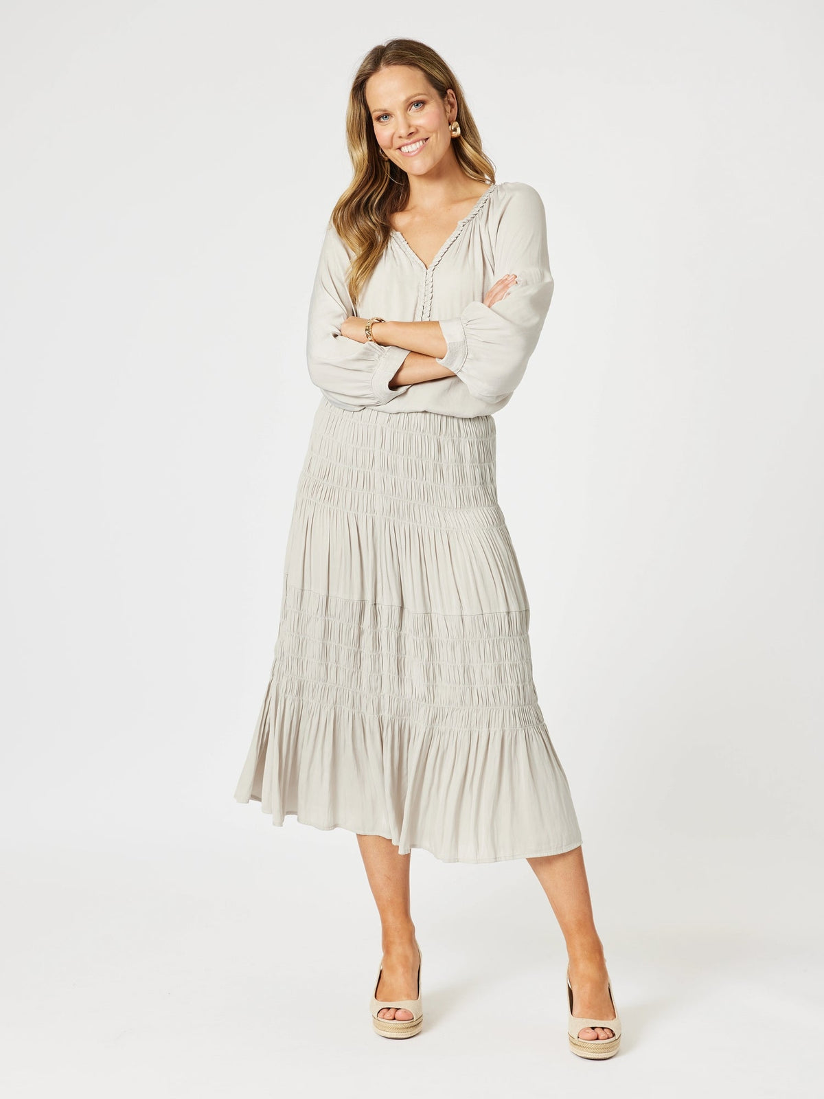 HAMMOCK AND VINE_TRAVELLER LUXE SKIRT CHAMPAGNE _ TRAVELLER LUXE SKIRT CHAMPAGNE _ Ebony Boutique NZ