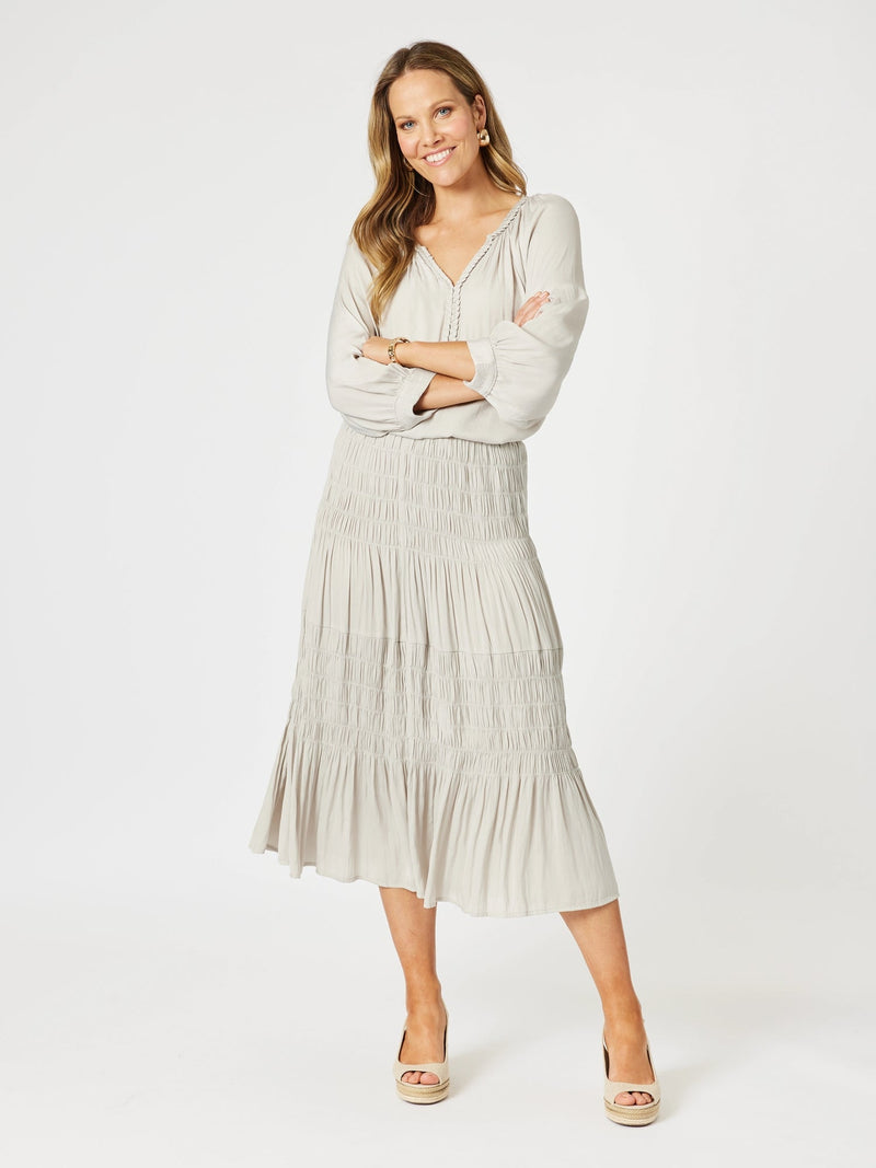 HAMMOCK AND VINE_TRAVELLER LUXE SKIRT CHAMPAGNE _ TRAVELLER LUXE SKIRT CHAMPAGNE _ Ebony Boutique NZ
