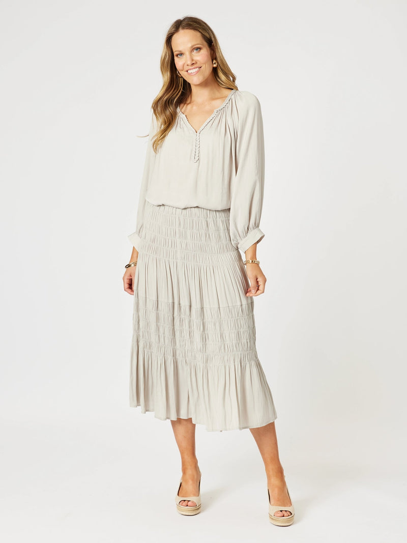 HAMMOCK AND VINE_TRAVELLER LUXE SKIRT CHAMPAGNE _ TRAVELLER LUXE SKIRT CHAMPAGNE _ Ebony Boutique NZ