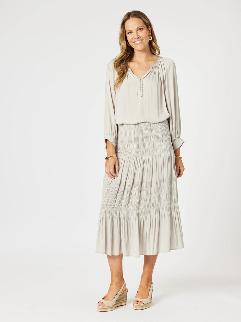 HAMMOCK AND VINE_TRAVELLER LUXE SKIRT CHAMPAGNE _ TRAVELLER LUXE SKIRT CHAMPAGNE _ Ebony Boutique NZ