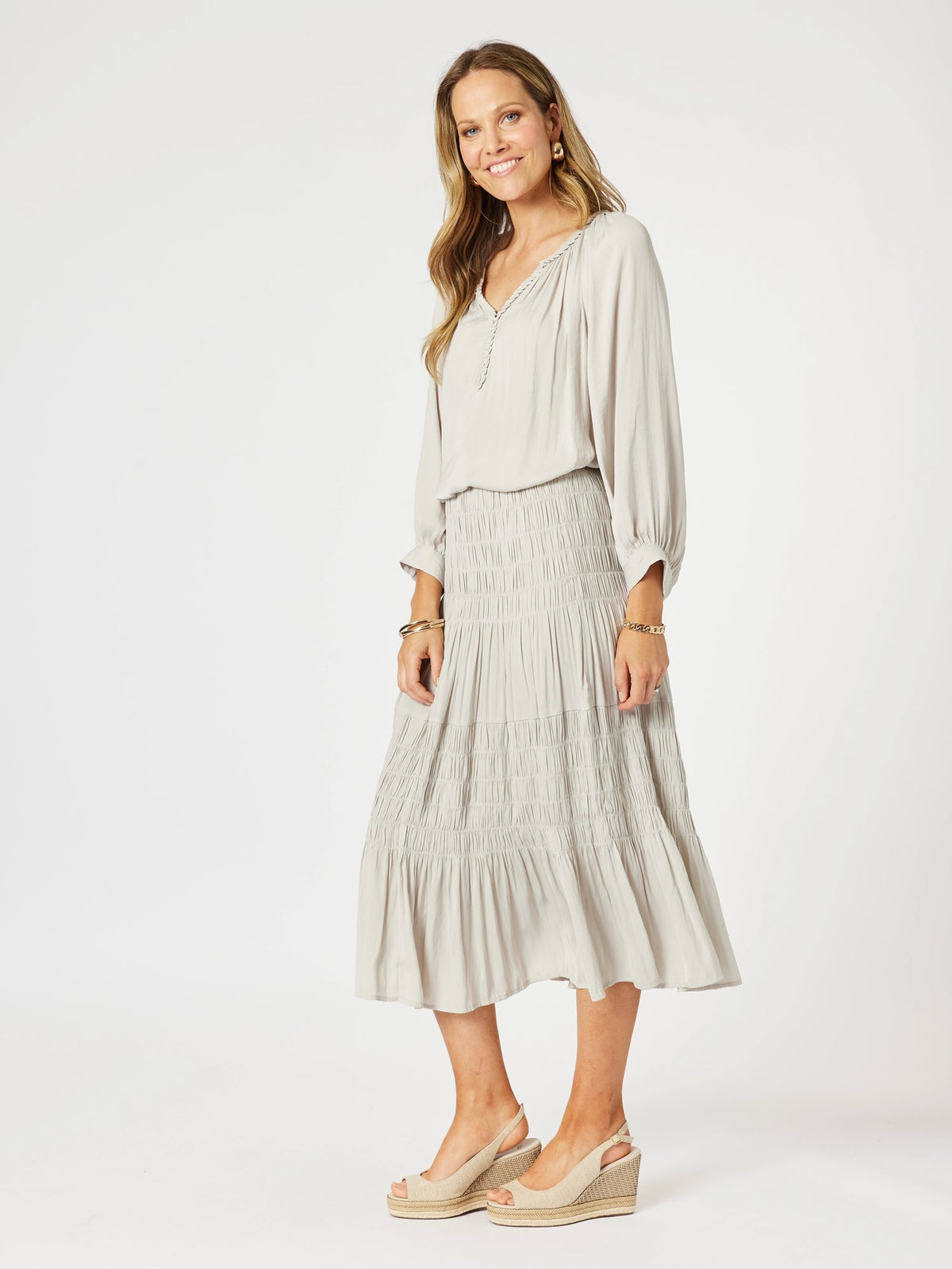 HAMMOCK AND VINE_TRAVELLER LUXE SKIRT CHAMPAGNE _ TRAVELLER LUXE SKIRT CHAMPAGNE _ Ebony Boutique NZ