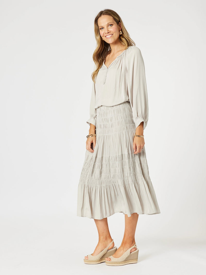 HAMMOCK AND VINE_TRAVELLER LUXE SKIRT CHAMPAGNE _ TRAVELLER LUXE SKIRT CHAMPAGNE _ Ebony Boutique NZ