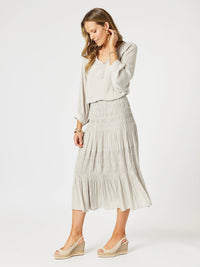 HAMMOCK AND VINE_TRAVELLER LUXE SKIRT CHAMPAGNE _ TRAVELLER LUXE SKIRT CHAMPAGNE _ Ebony Boutique NZ
