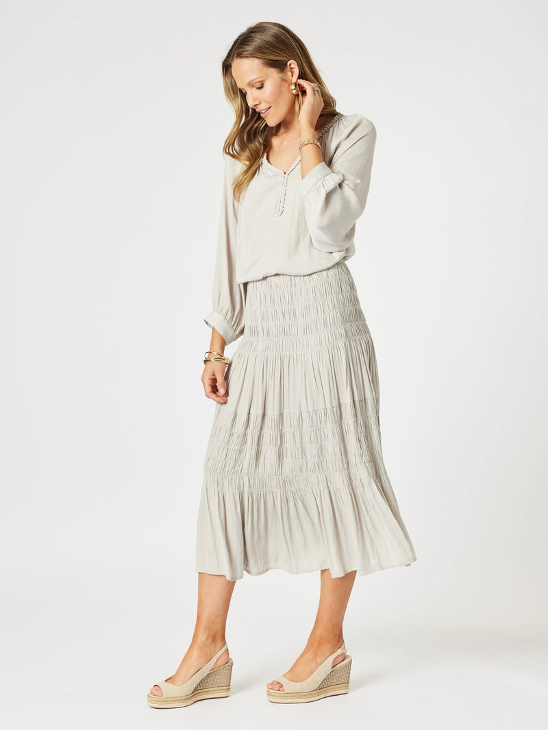 HAMMOCK AND VINE_TRAVELLER LUXE SKIRT CHAMPAGNE _ TRAVELLER LUXE SKIRT CHAMPAGNE _ Ebony Boutique NZ