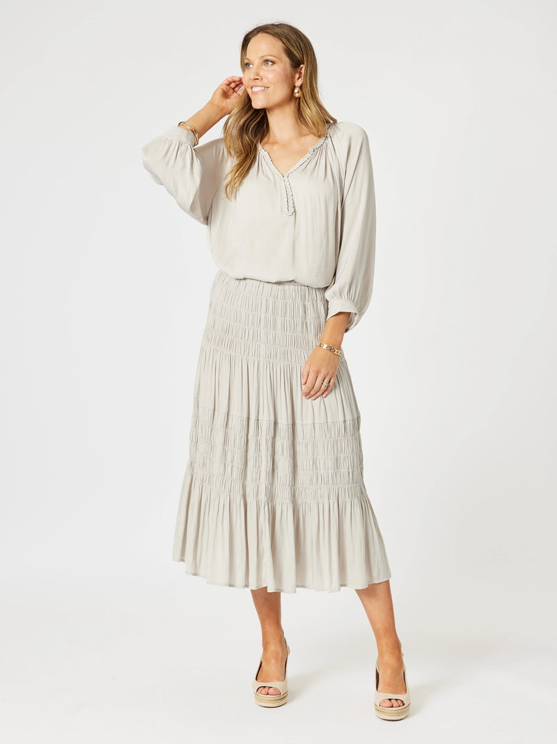 HAMMOCK AND VINE_TRAVELLER LUXE SKIRT CHAMPAGNE _ TRAVELLER LUXE SKIRT CHAMPAGNE _ Ebony Boutique NZ