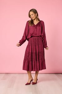 HAMMOCK & VINE_LUXE PLAIT TOP SHIRAZ _ LUXE PLAIT TOP SHIRAZ _ Ebony Boutique NZ