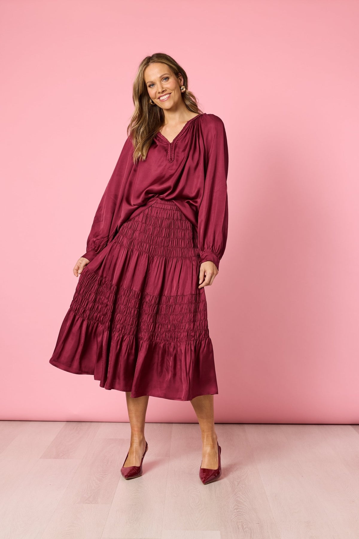 HAMMOCK & VINE_LUXE PLAIT TOP SHIRAZ _ LUXE PLAIT TOP SHIRAZ _ Ebony Boutique NZ