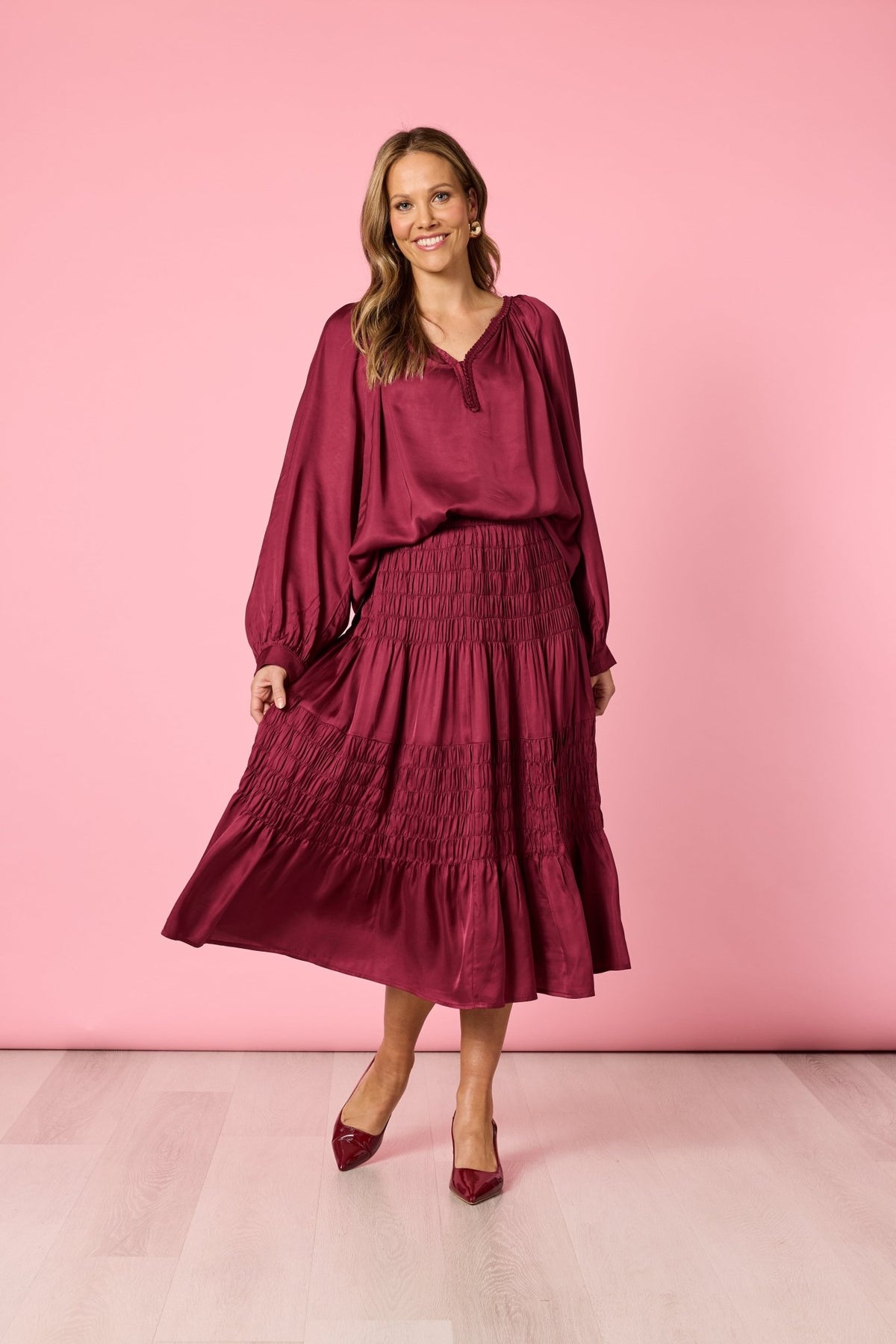 HAMMOCK & VINE_LUXE PLAIT TOP SHIRAZ _ LUXE PLAIT TOP SHIRAZ _ Ebony Boutique NZ